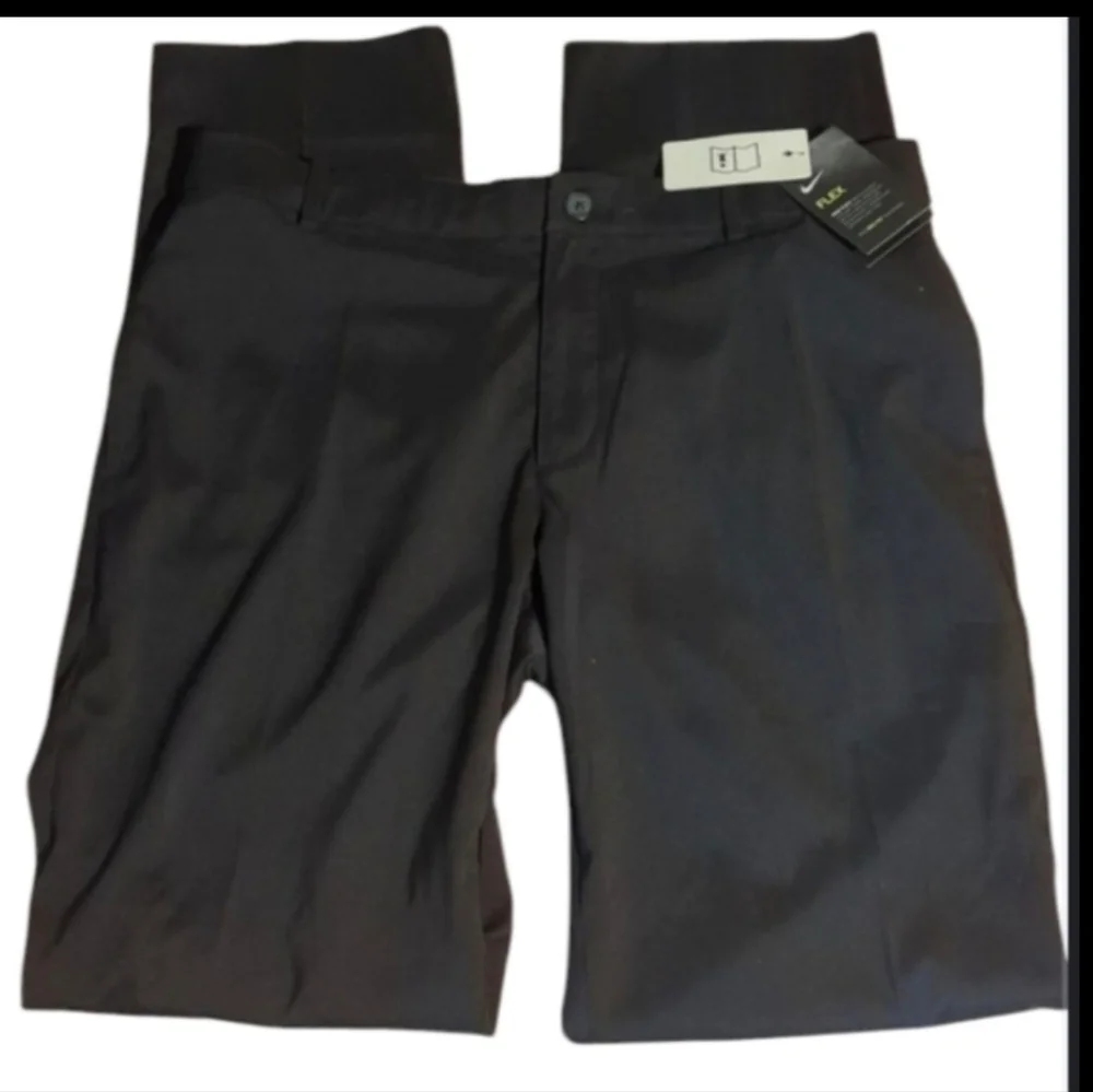 New Nike Black Pants Dri Fit Smooth Finish  Straight Leg Training NWT W36